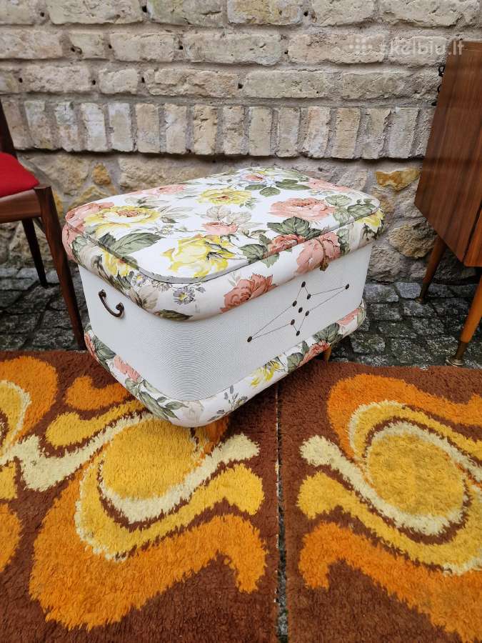 Vintažinis mid century pufas-daiktadėžė - nuotraukos Nr. 17
