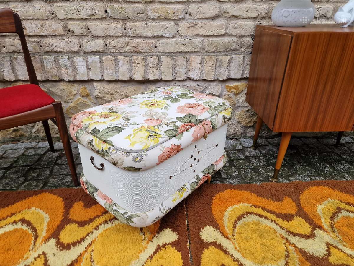 Vintažinis mid century pufas-daiktadėžė - nuotraukos Nr. 19