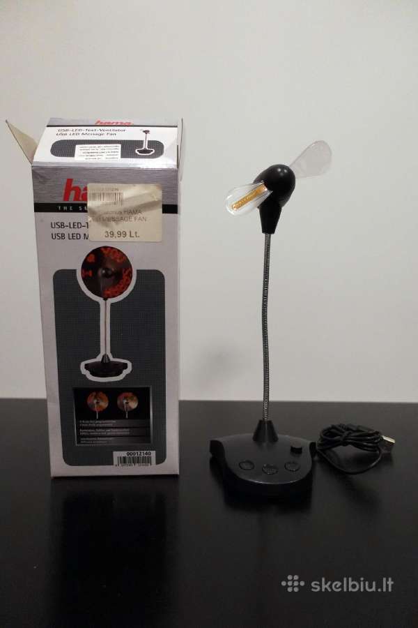 Mini ventiliatorius su LED tekstu