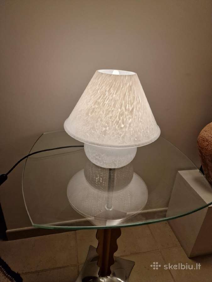 Vintažinė mid century stiklinė stalo lempa - nuotraukos Nr. 6