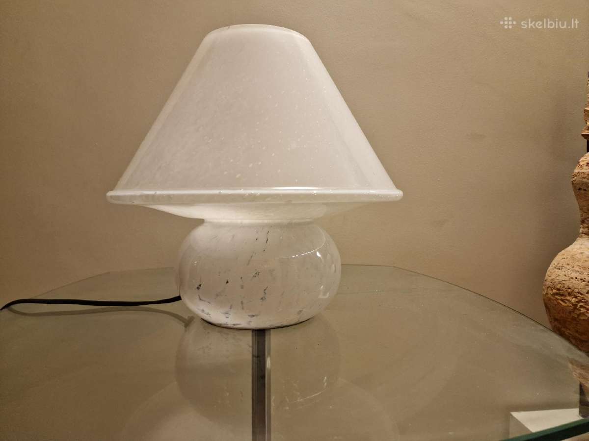Vintažinė mid century stiklinė stalo lempa - nuotraukos Nr. 9