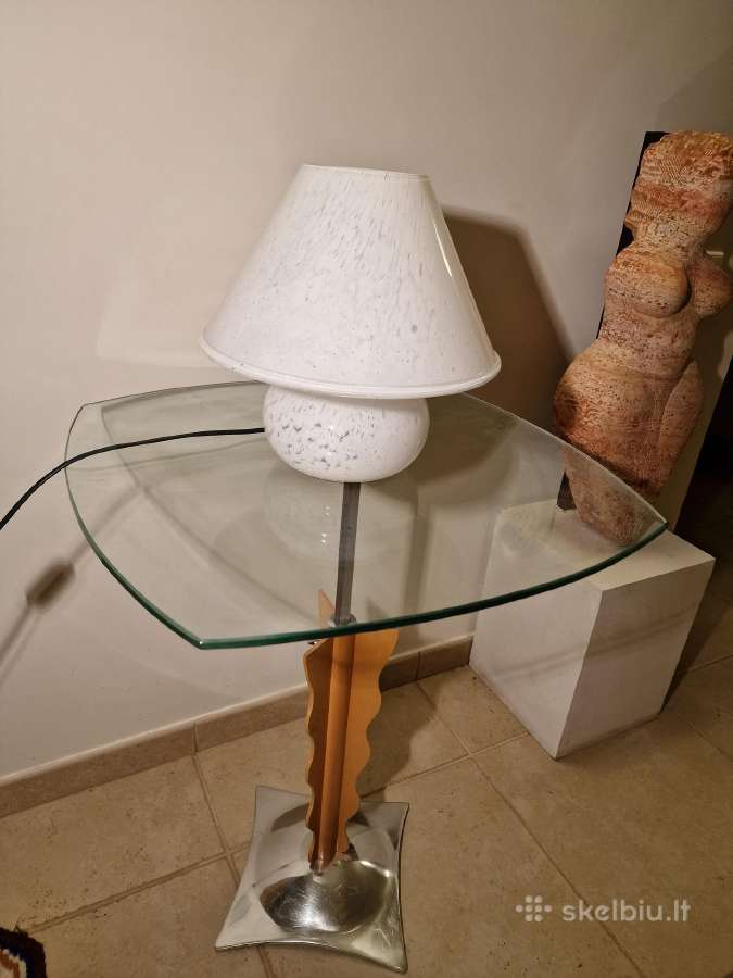 Vintažinė mid century stiklinė stalo lempa - nuotraukos Nr. 18