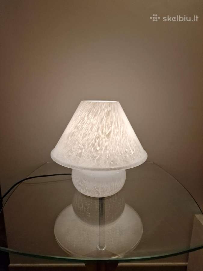 Vintažinė mid century stiklinė stalo lempa - nuotraukos Nr. 19