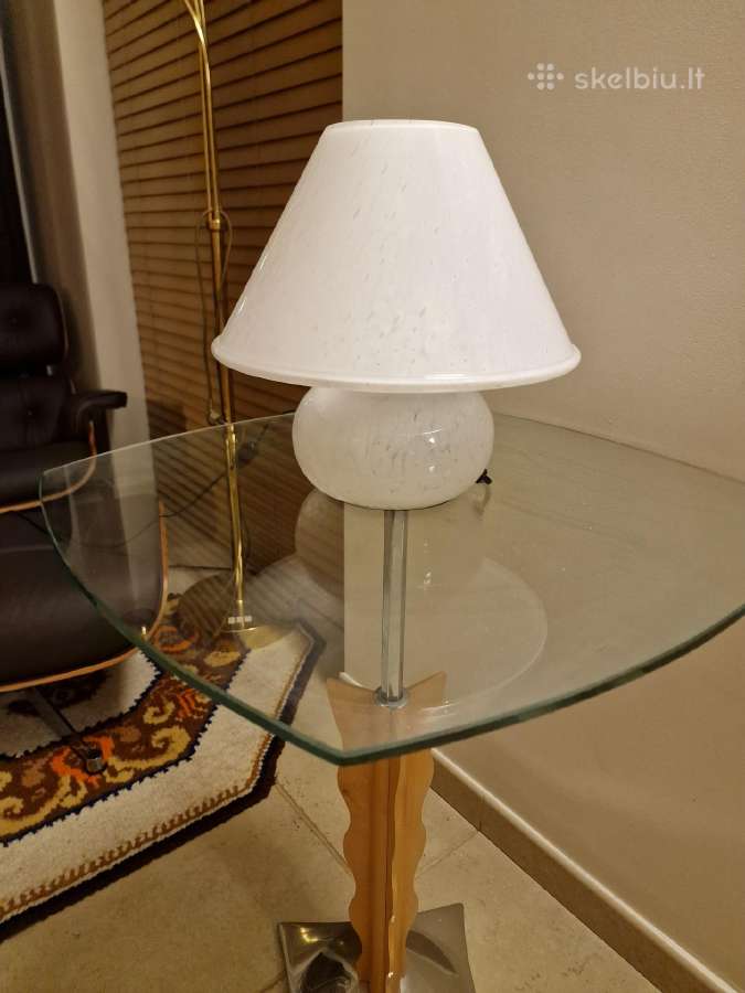 Vintažinė mid century stiklinė stalo lempa - nuotraukos Nr. 23
