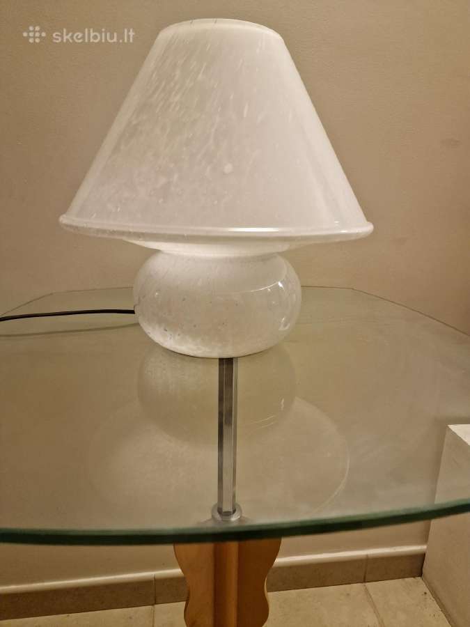Vintažinė mid century stiklinė stalo lempa - nuotraukos Nr. 24