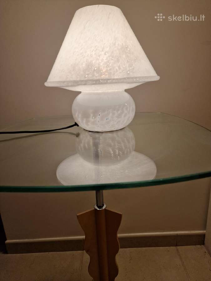 Vintažinė mid century stiklinė stalo lempa - nuotraukos Nr. 28