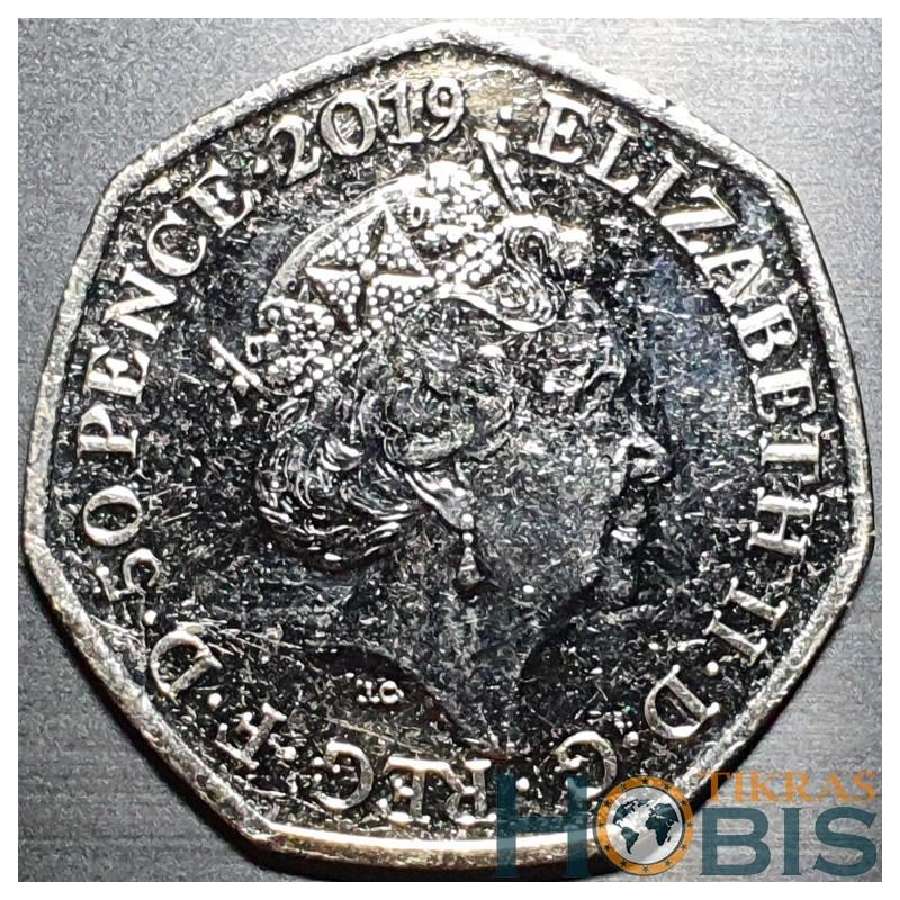 Anglija 50 pensų, 2019 Padingtono lokys Uc1024 - nuotraukos Nr. 2