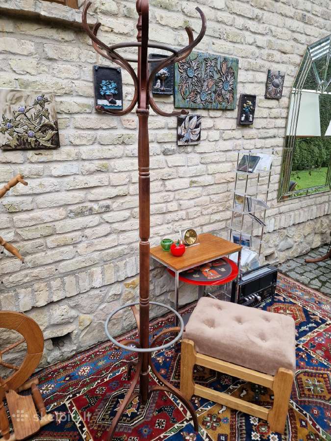Vintažiniai mid century ąžuoliniai pufai-kopetėlės - nuotraukos Nr. 26