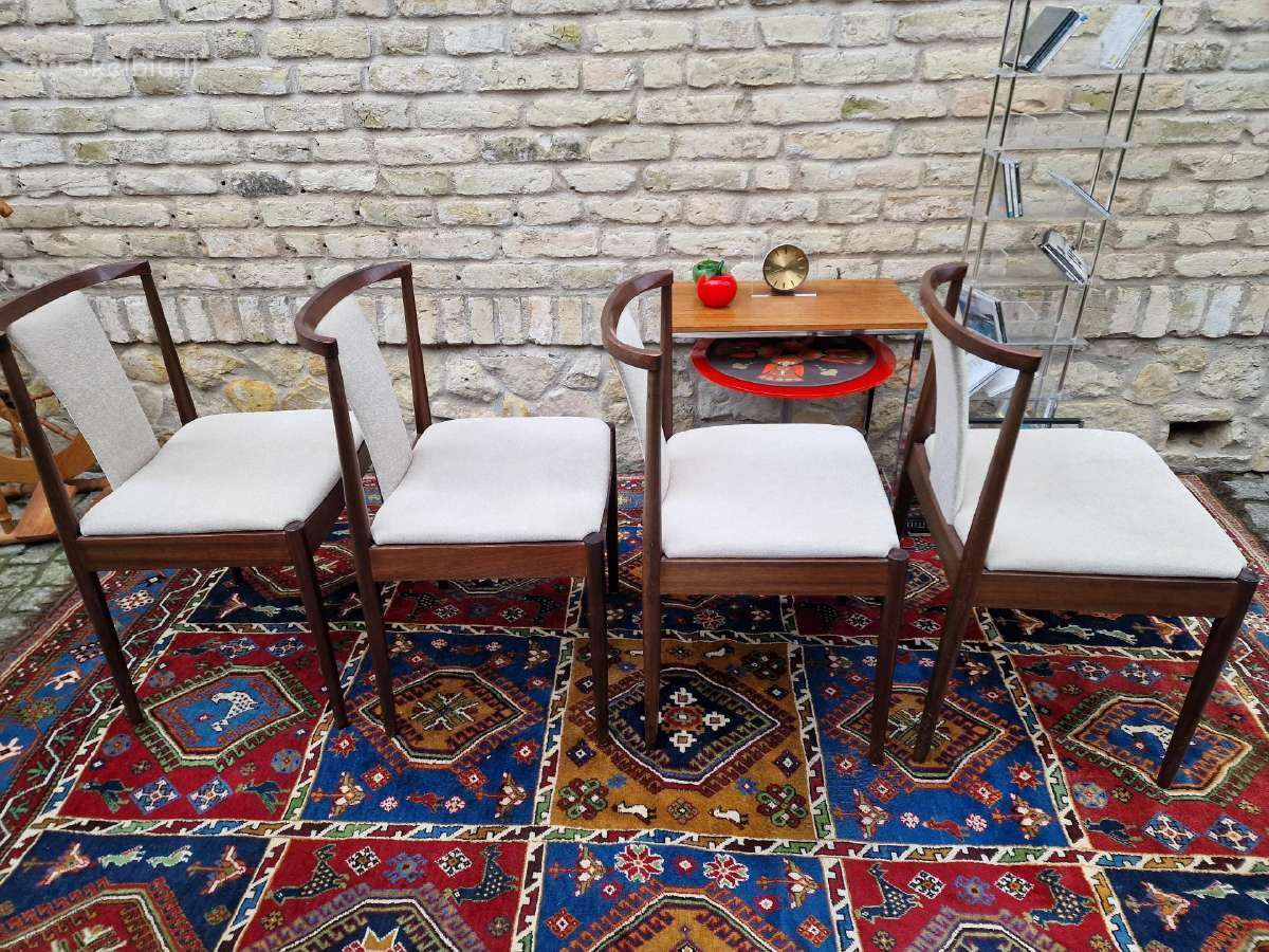 Vintažinės mid century raudonmedžio Casala kėdės - nuotraukos Nr. 4