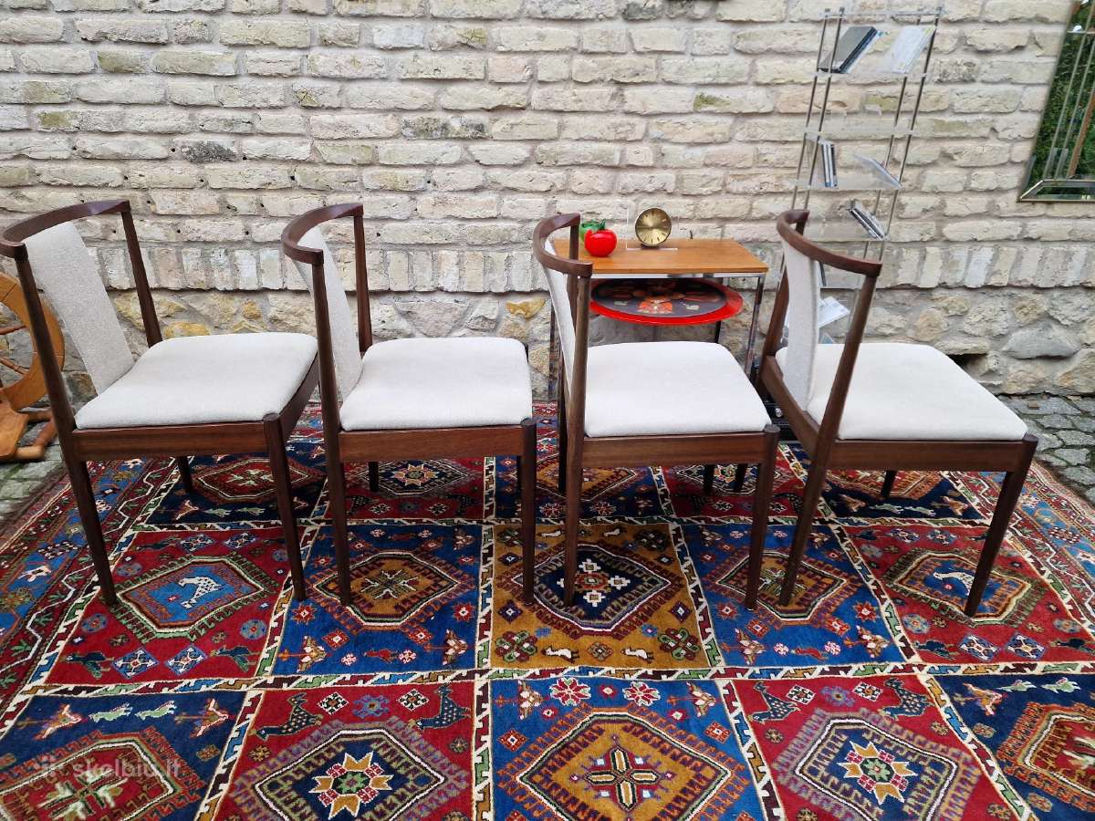 Vintažinės mid century raudonmedžio Casala kėdės - nuotraukos Nr. 8
