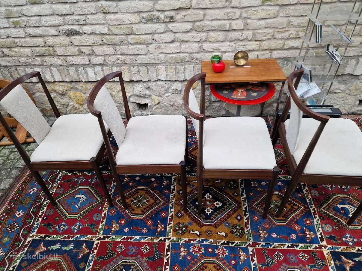 Vintažinės mid century raudonmedžio Casala kėdės - nuotraukos Nr. 9