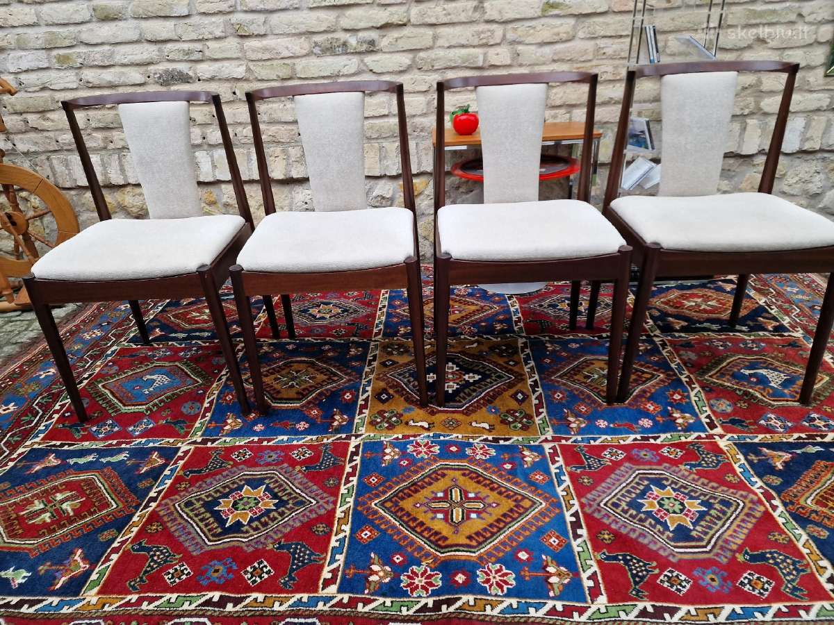 Vintažinės mid century raudonmedžio Casala kėdės - nuotraukos Nr. 10