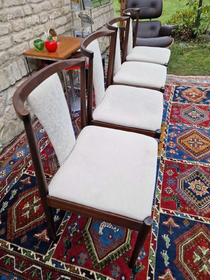 Vintažinės mid century raudonmedžio Casala kėdės - nuotraukos Nr. 11