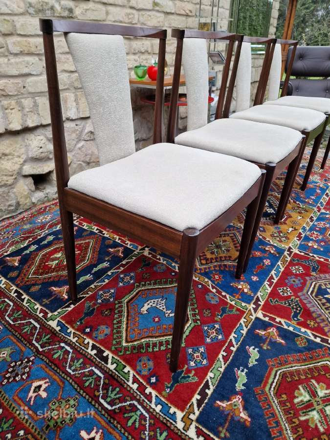 Vintažinės mid century raudonmedžio Casala kėdės - nuotraukos Nr. 13