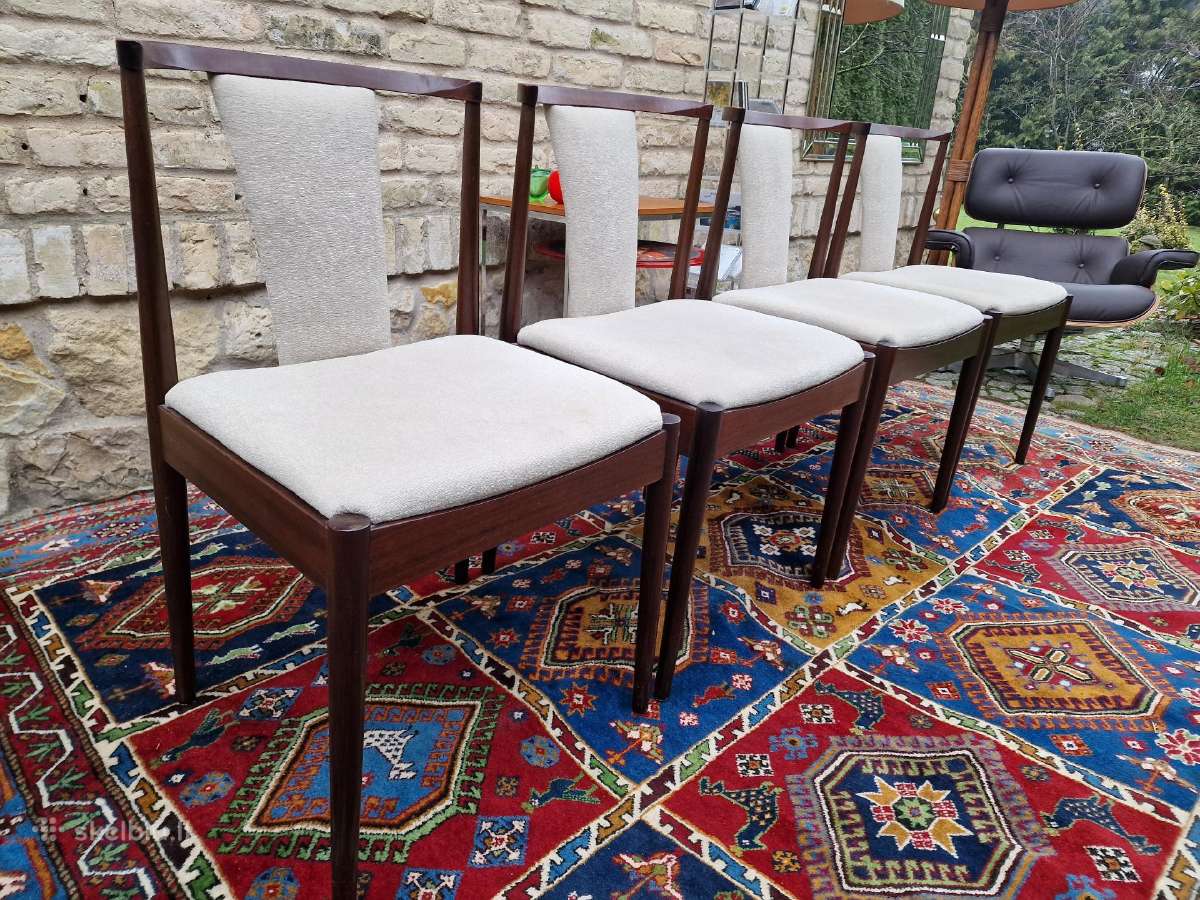 Vintažinės mid century raudonmedžio Casala kėdės - nuotraukos Nr. 15