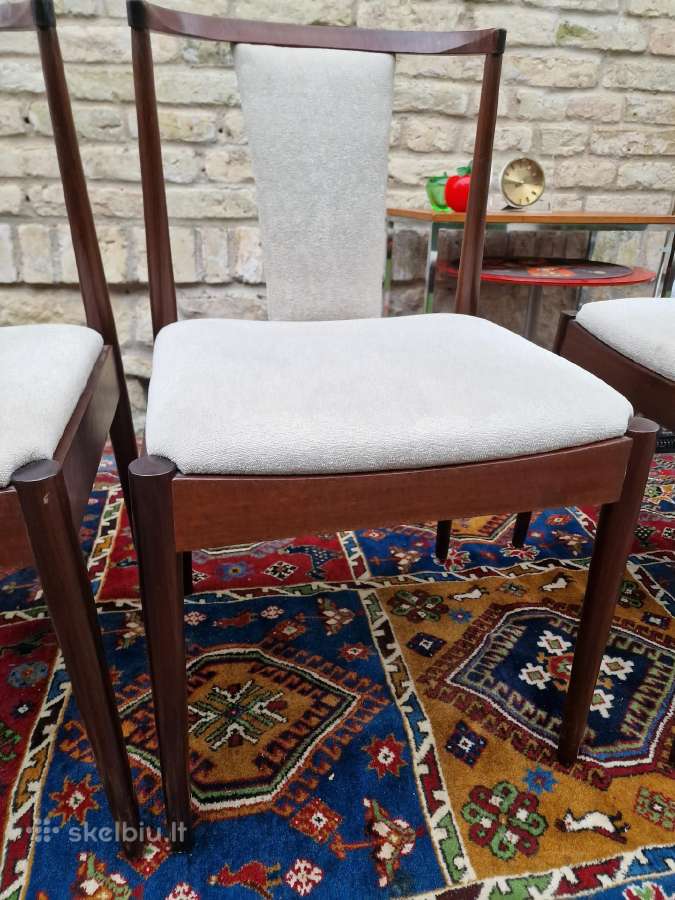 Vintažinės mid century raudonmedžio Casala kėdės - nuotraukos Nr. 16