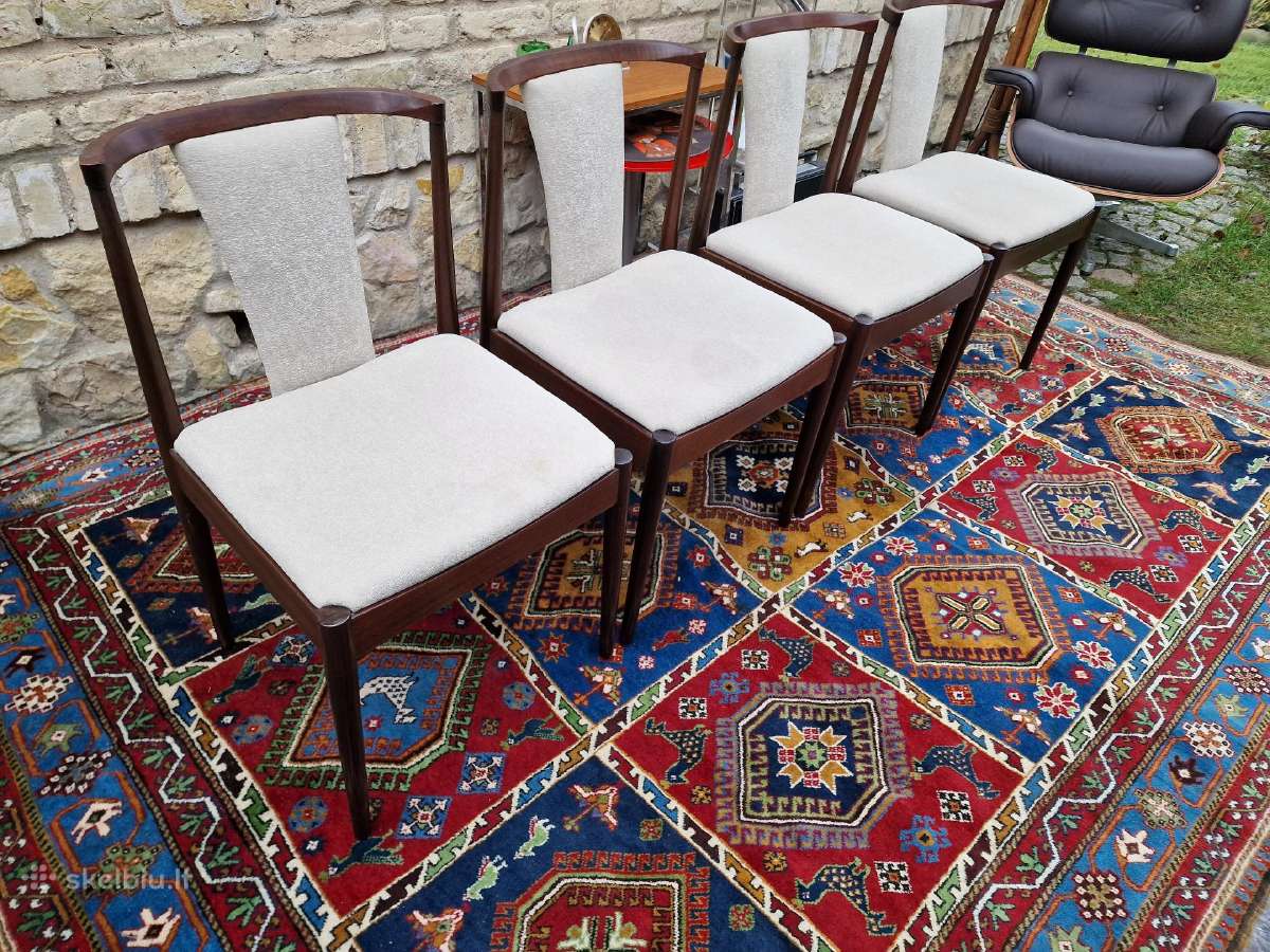 Vintažinės mid century raudonmedžio Casala kėdės - nuotraukos Nr. 17