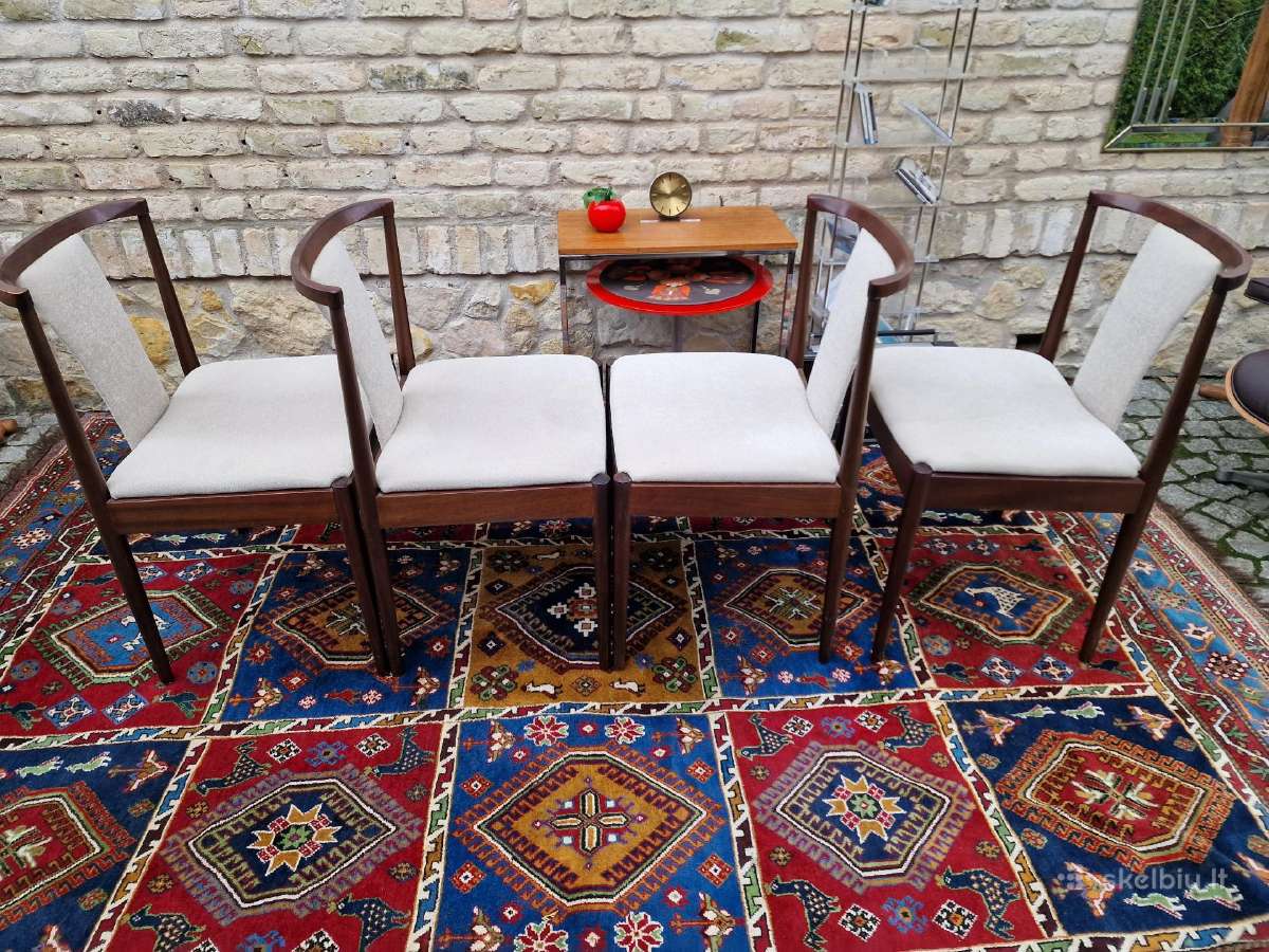 Vintažinės mid century raudonmedžio Casala kėdės - nuotraukos Nr. 18