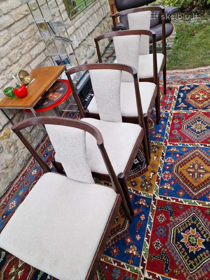 Vintažinės mid century raudonmedžio Casala kėdės - nuotraukos Nr. 20