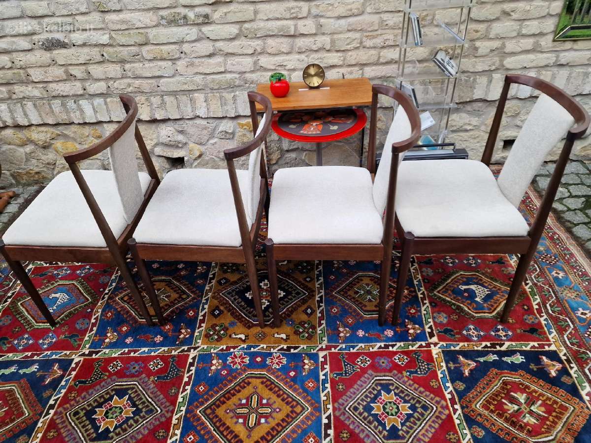 Vintažinės mid century raudonmedžio Casala kėdės - nuotraukos Nr. 21