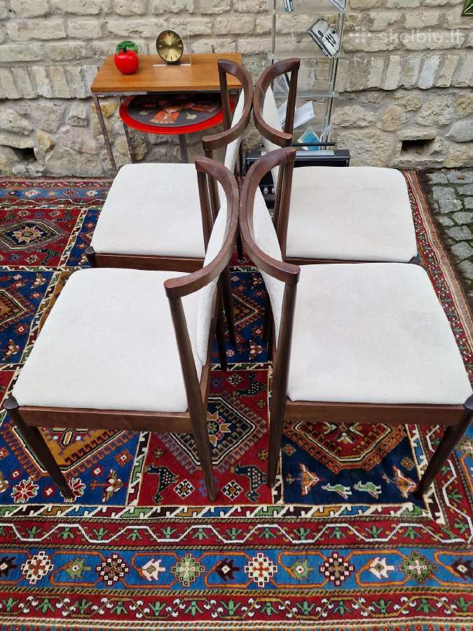 Vintažinės mid century raudonmedžio Casala kėdės - nuotraukos Nr. 24