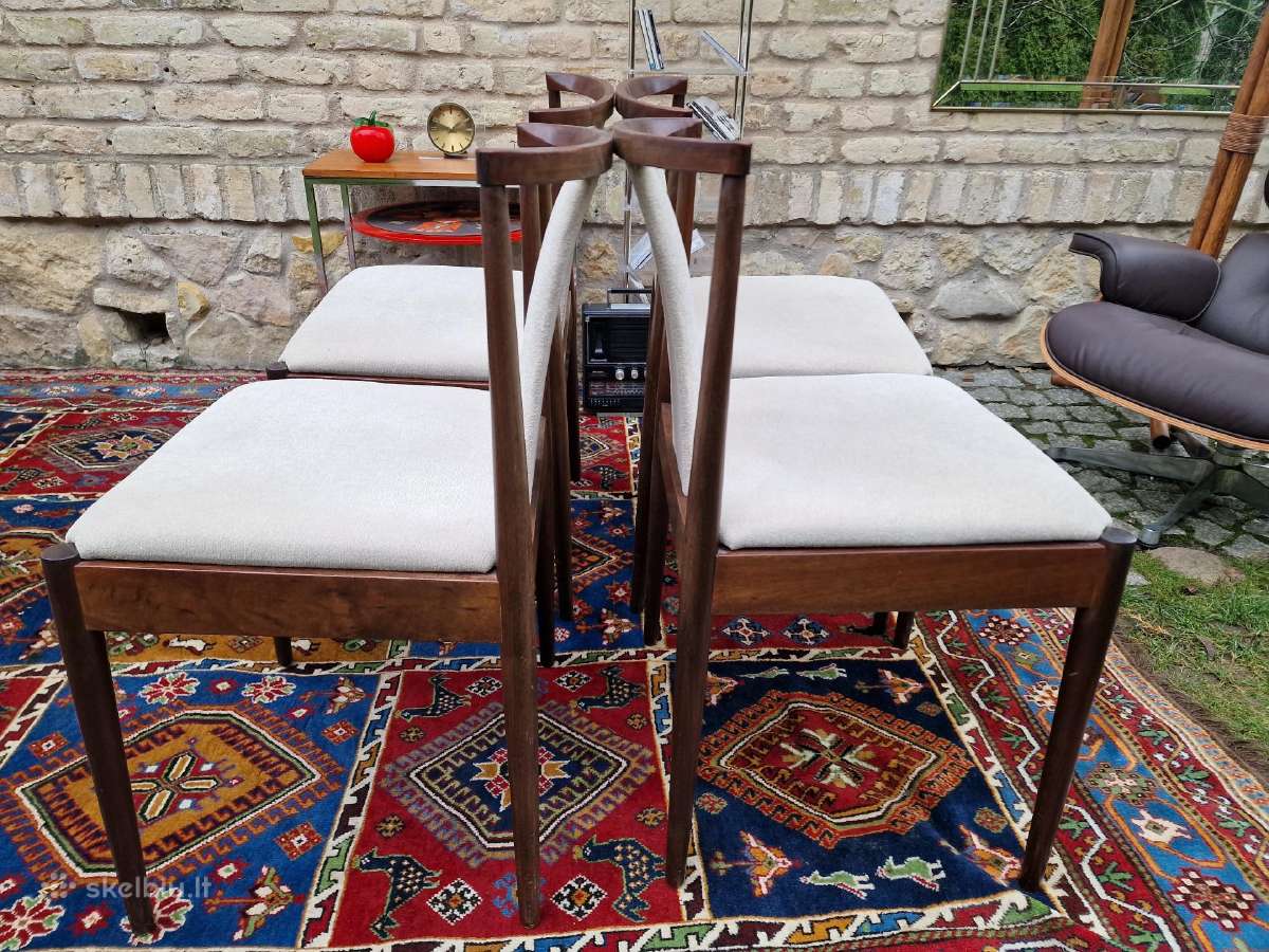 Vintažinės mid century raudonmedžio Casala kėdės - nuotraukos Nr. 25