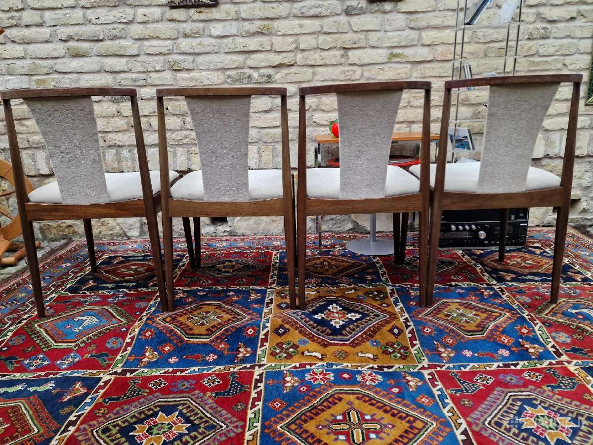 Vintažinės mid century raudonmedžio Casala kėdės - nuotraukos Nr. 28