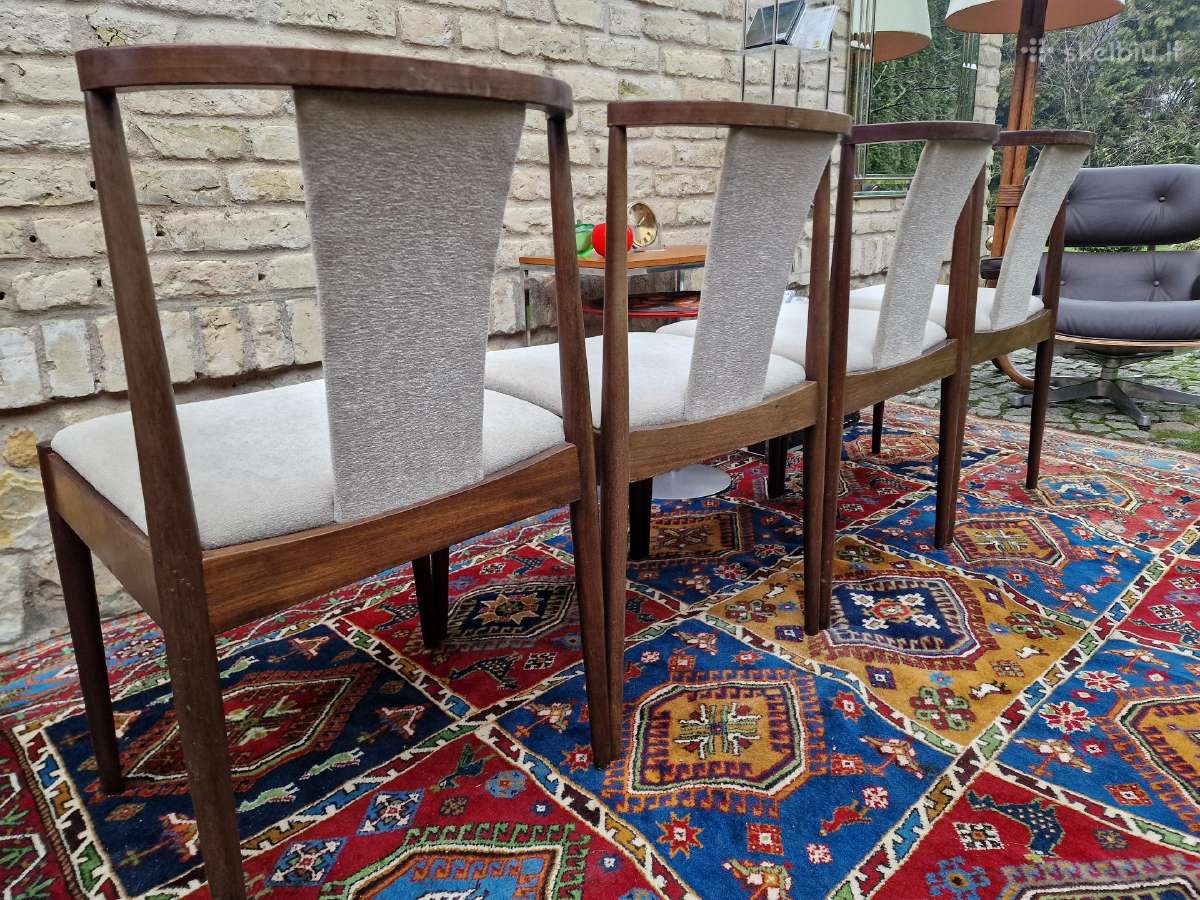 Vintažinės mid century raudonmedžio Casala kėdės - nuotraukos Nr. 29