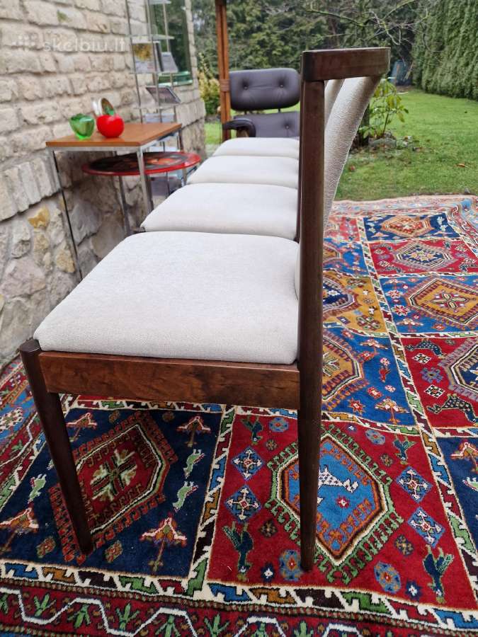Vintažinės mid century raudonmedžio Casala kėdės - nuotraukos Nr. 30