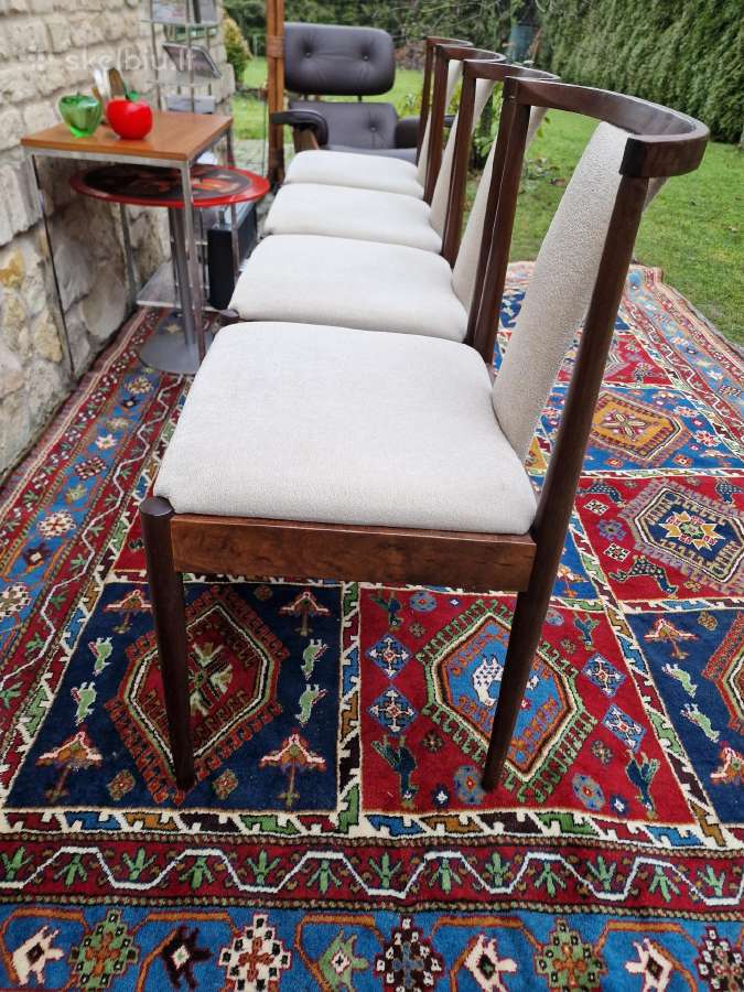 Vintažinės mid century raudonmedžio Casala kėdės - nuotraukos Nr. 32