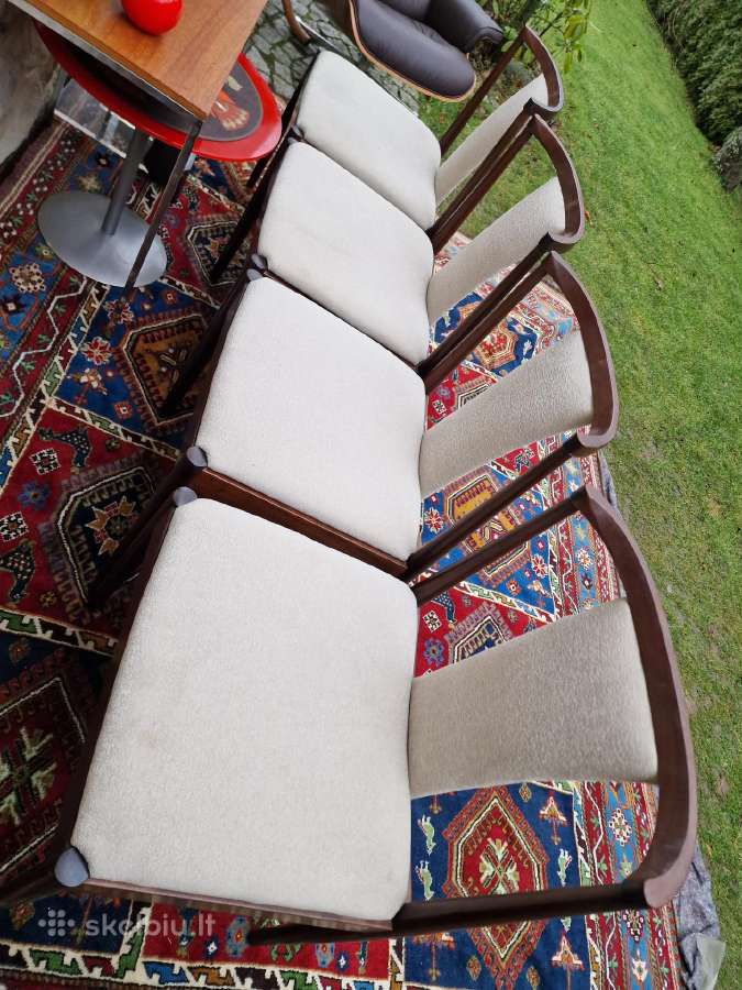 Vintažinės mid century raudonmedžio Casala kėdės - nuotraukos Nr. 33