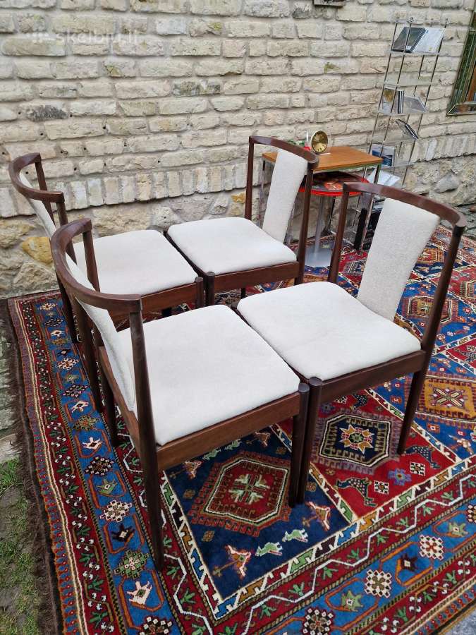 Vintažinės mid century raudonmedžio Casala kėdės - nuotraukos Nr. 34