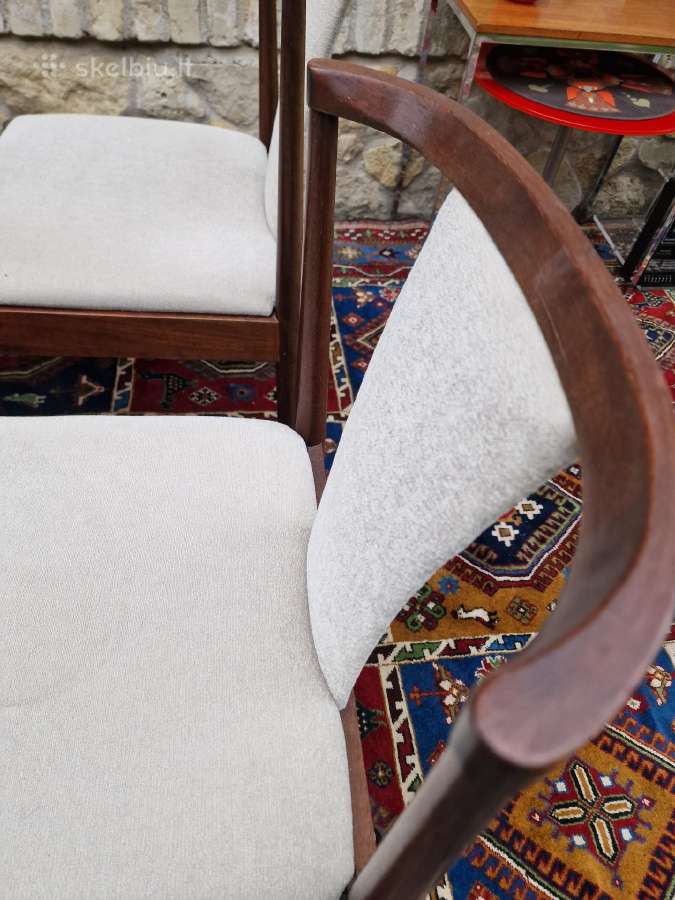 Vintažinės mid century raudonmedžio Casala kėdės - nuotraukos Nr. 37