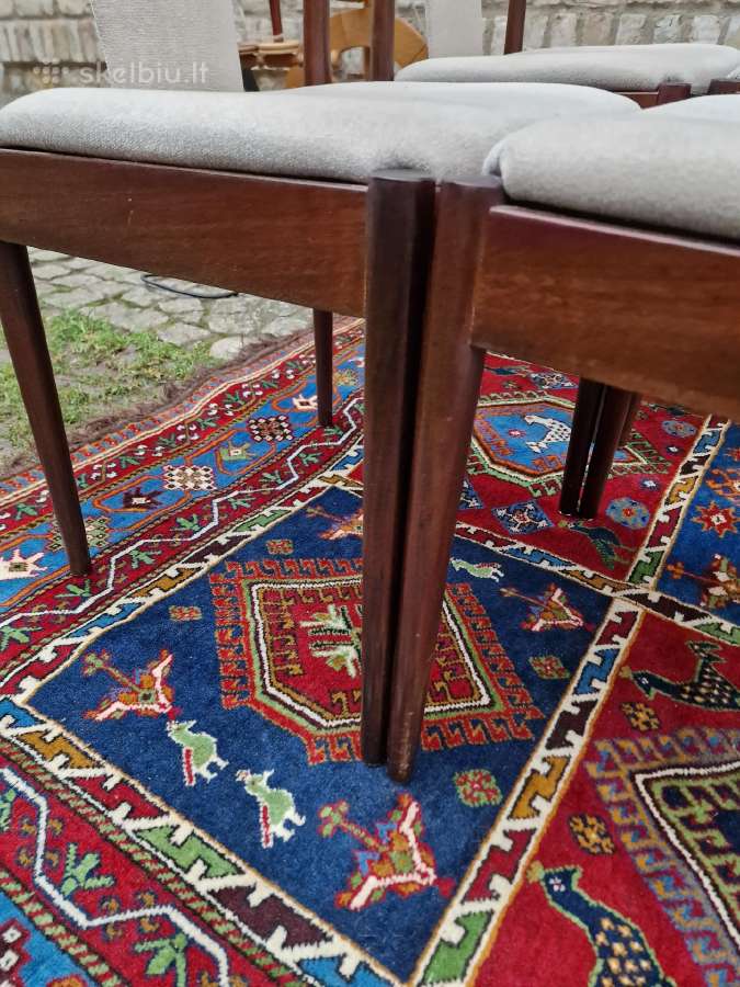 Vintažinės mid century raudonmedžio Casala kėdės - nuotraukos Nr. 38