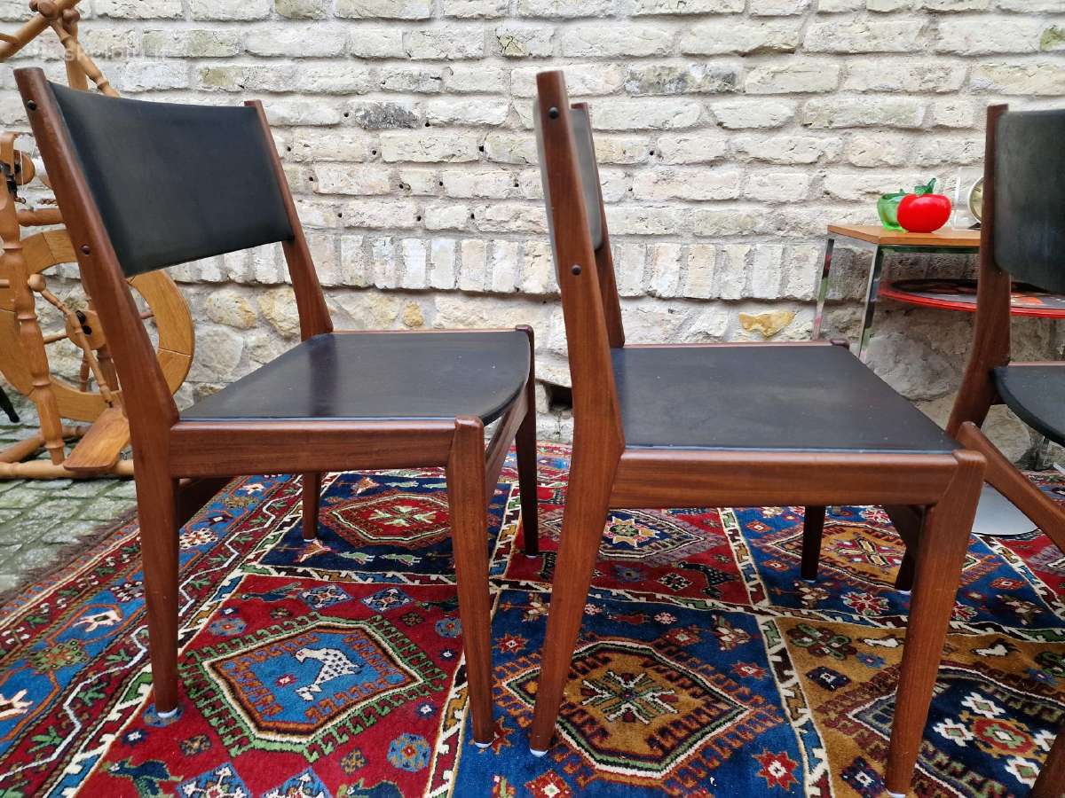 Vintažinės mid century autorinės tikmedžio kėdės - nuotraukos Nr. 2