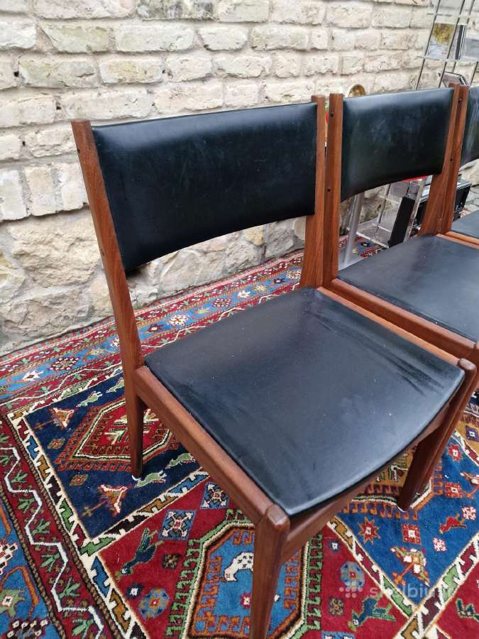 Vintažinės mid century autorinės tikmedžio kėdės - nuotraukos Nr. 3
