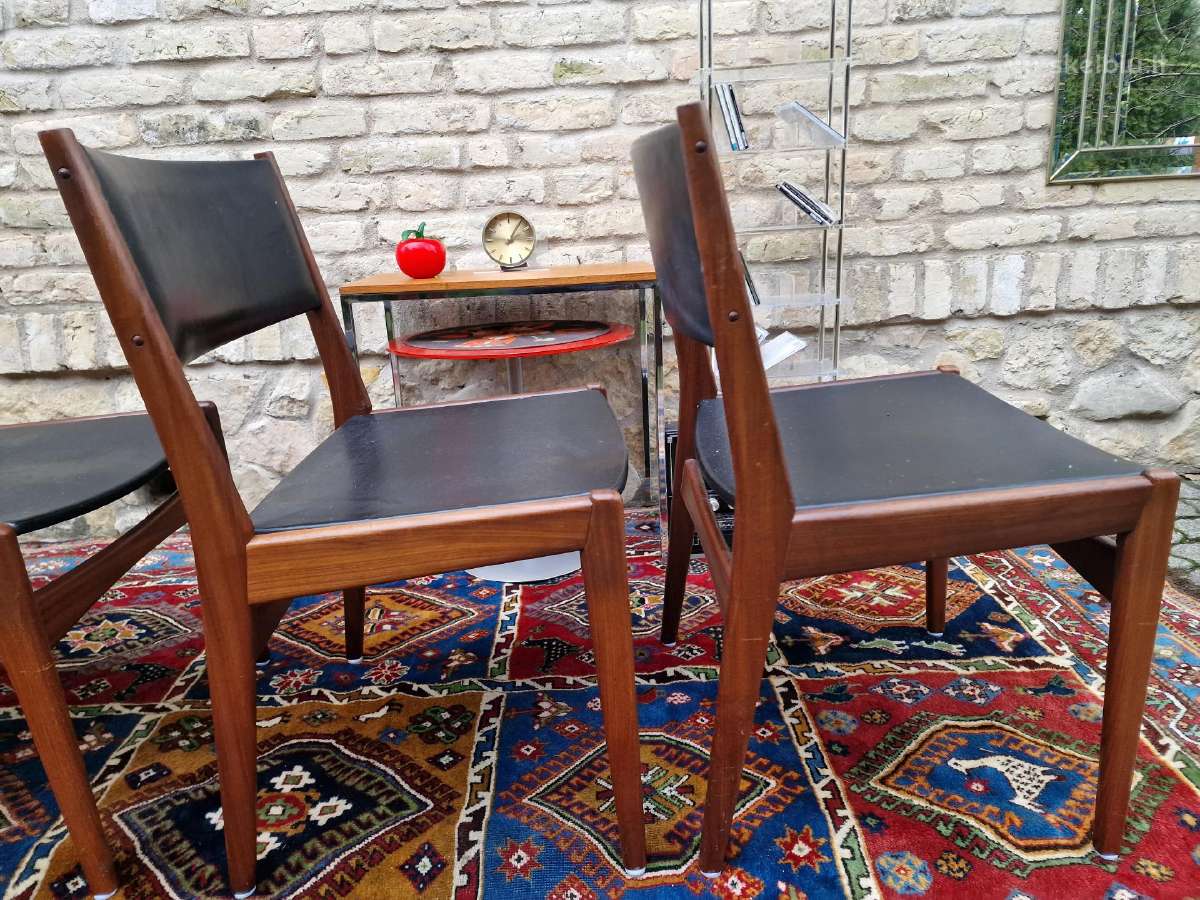 Vintažinės mid century autorinės tikmedžio kėdės - nuotraukos Nr. 4