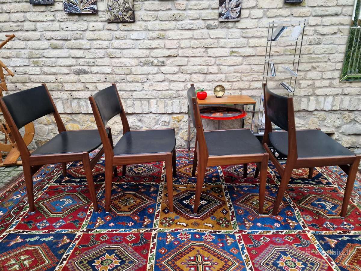Vintažinės mid century autorinės tikmedžio kėdės - nuotraukos Nr. 10