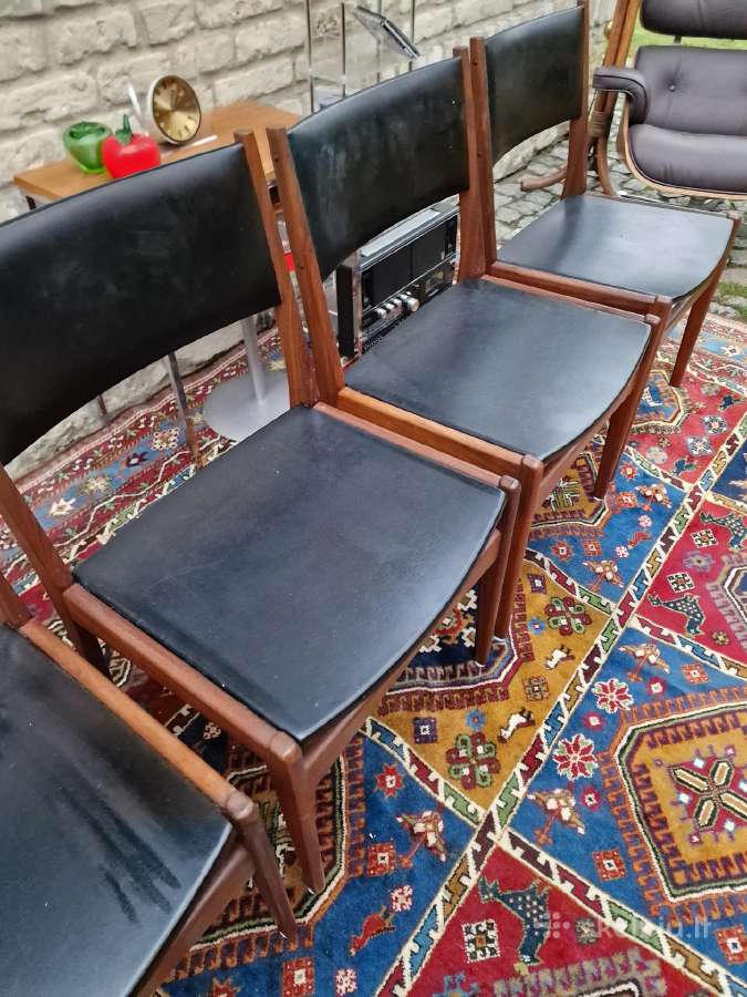 Vintažinės mid century autorinės tikmedžio kėdės - nuotraukos Nr. 5