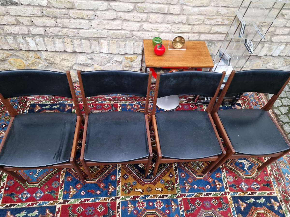 Vintažinės mid century autorinės tikmedžio kėdės - nuotraukos Nr. 9