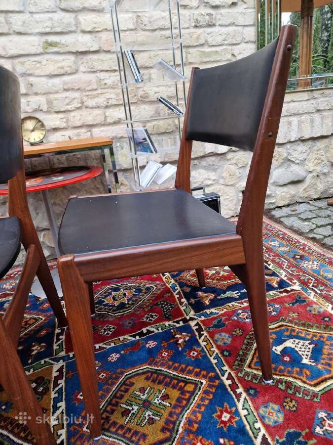 Vintažinės mid century autorinės tikmedžio kėdės - nuotraukos Nr. 13