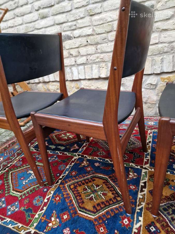 Vintažinės mid century autorinės tikmedžio kėdės - nuotraukos Nr. 15