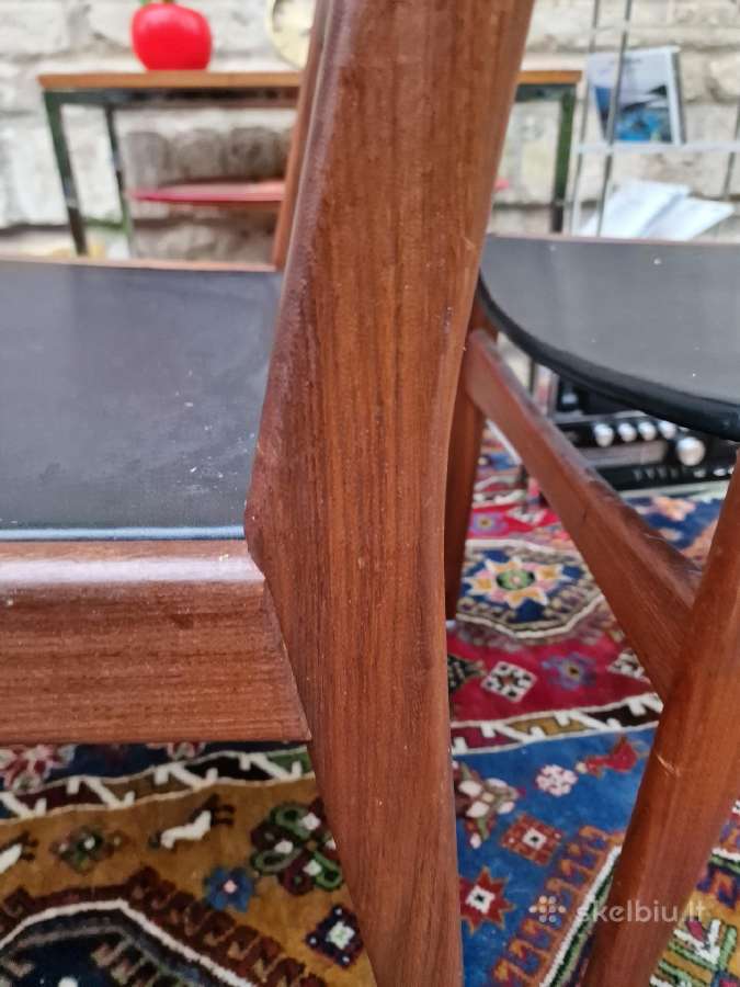 Vintažinės mid century autorinės tikmedžio kėdės - nuotraukos Nr. 18