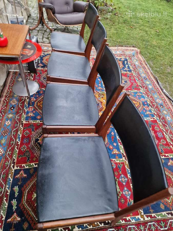 Vintažinės mid century autorinės tikmedžio kėdės - nuotraukos Nr. 17