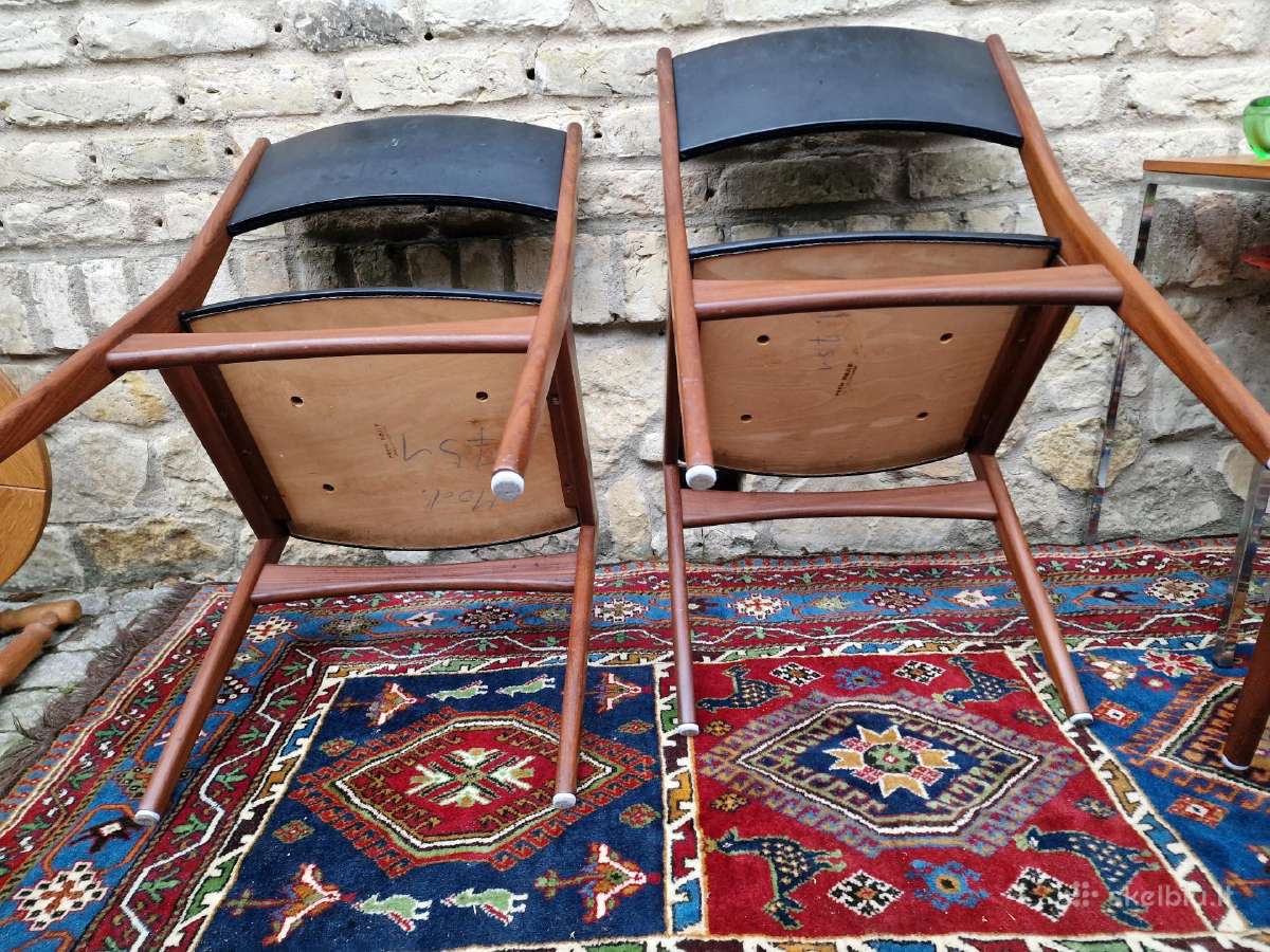 Vintažinės mid century autorinės tikmedžio kėdės - nuotraukos Nr. 21