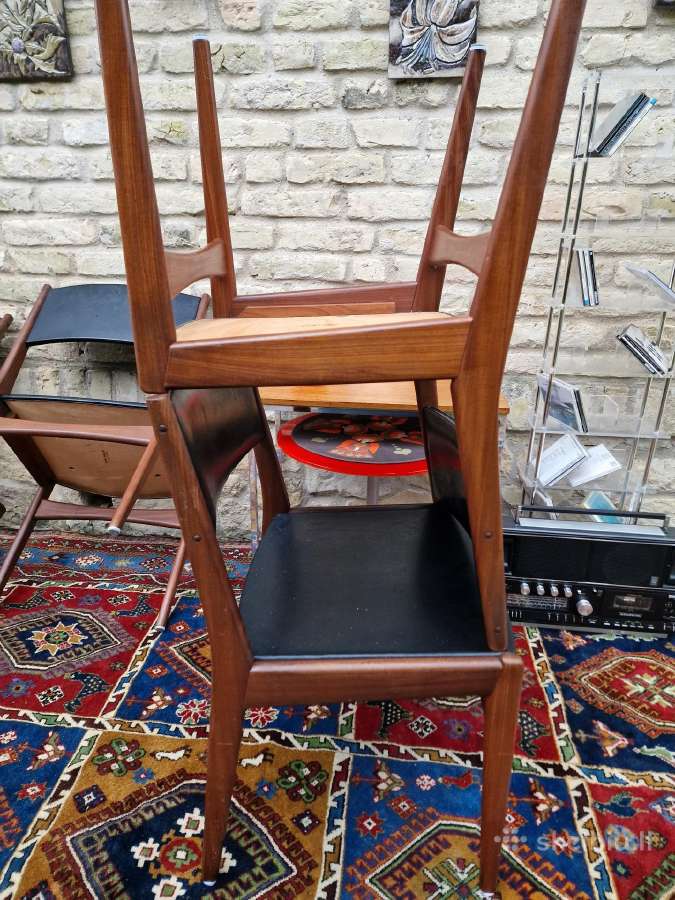 Vintažinės mid century autorinės tikmedžio kėdės - nuotraukos Nr. 28