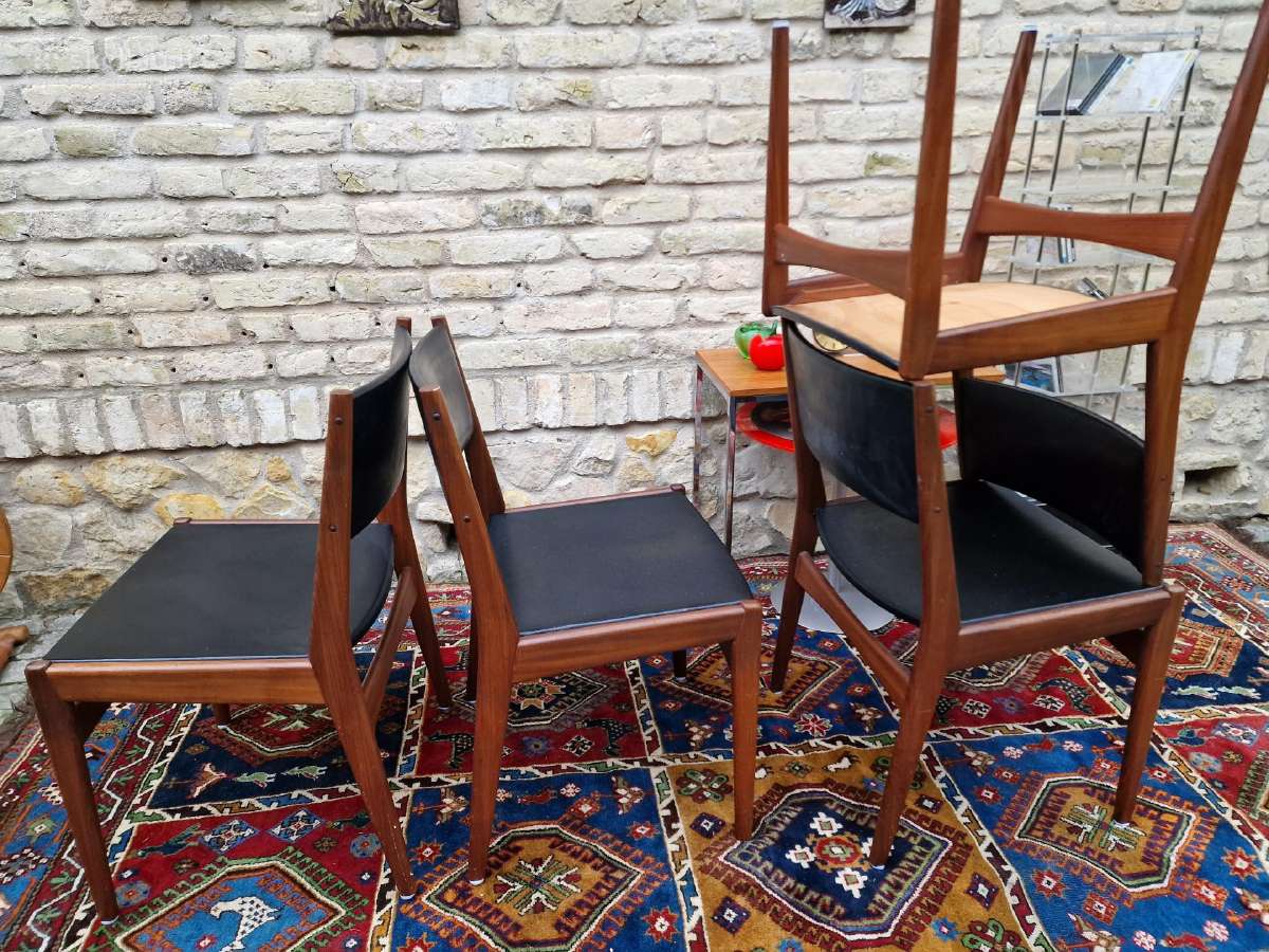 Vintažinės mid century autorinės tikmedžio kėdės - nuotraukos Nr. 30