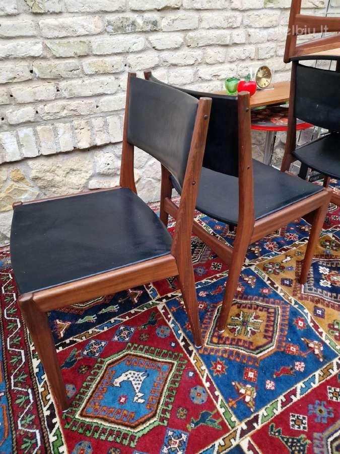 Vintažinės mid century autorinės tikmedžio kėdės - nuotraukos Nr. 32