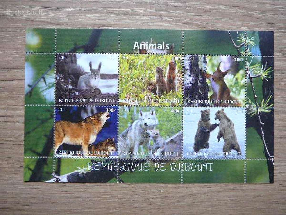Vilkai Voveres Meskos Dzibutis 2011 Mnh d2120