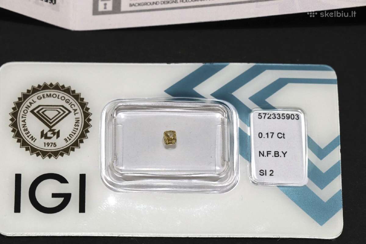Deimantas 0.17 ct, 3.21 x 2.70 x 1.98 мм kaina 350 - nuotraukos Nr. 2